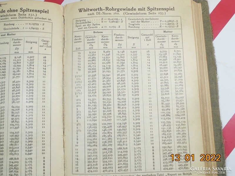 Technisches Hilfscbuch, német technikai könyv, antik 1923-as kiadás, Budapest Teréz körút 46. képpel