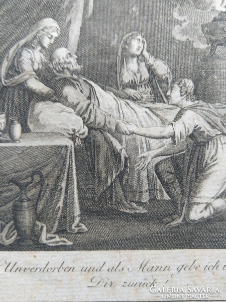 Eredeti rézmetszet, bibliai jelenet, ca.1801