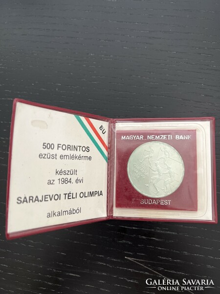 xiv. Winter Olympics Sarajevo .640 Silver HUF 500 1984 bp bu