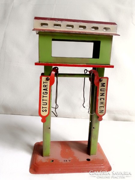 Antique old Bing railway station road direction indicator stand board No. 0 railway train model field table 1925-34