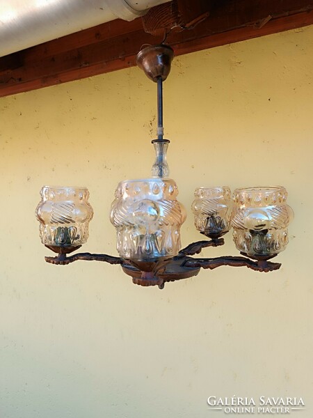 Retro copper chandelier