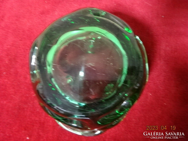 Murano glass, green ashtray, height 7.5 cm. Jokai.