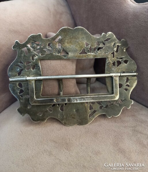 Antique silver belt buckle