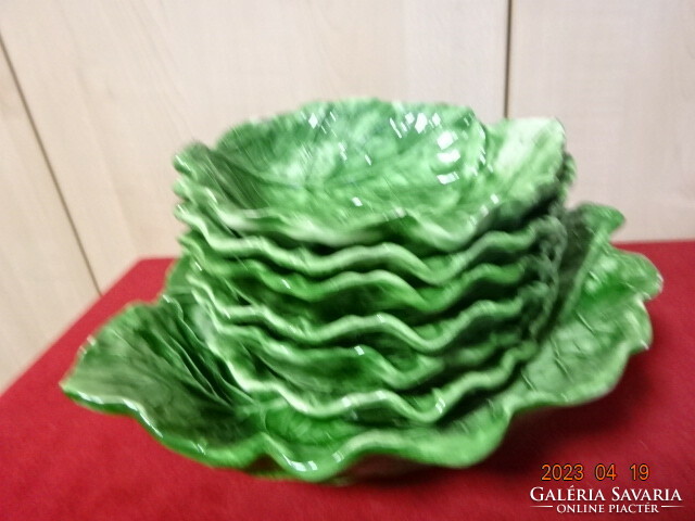 Italian glazed ceramic salad set, majolica, 7 pieces. Jokai.