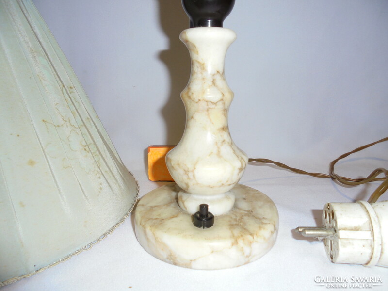 Old table lamp with marble base, bedside lamp