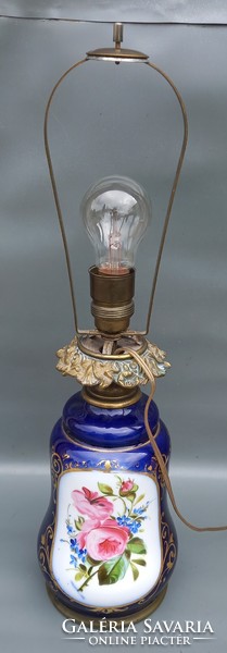 Antique painted porcelain table lamp