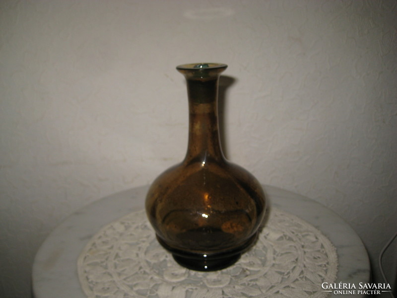 Antique brown decorative small glass 9 x 15 cm
