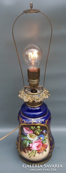 Antique painted porcelain table lamp