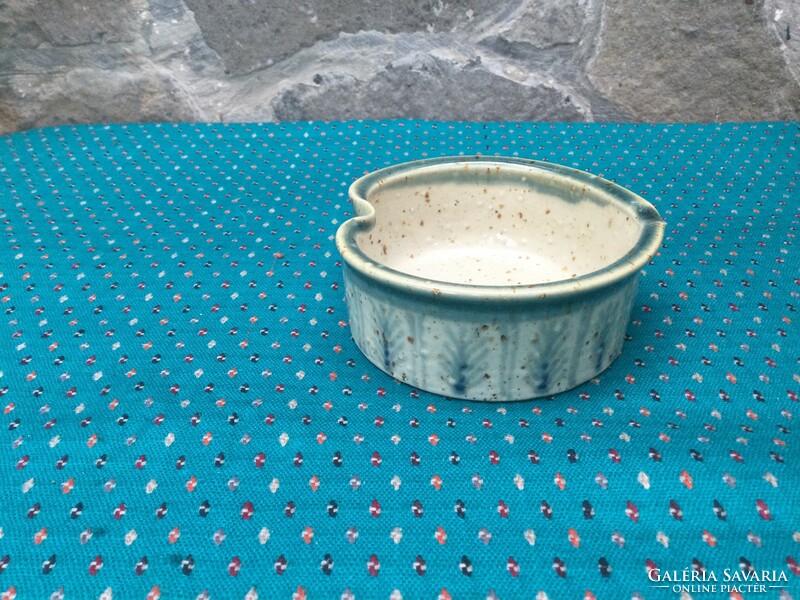 Small handmade high-fired ceramic bowl with rosemary, holder for jewelry or small items