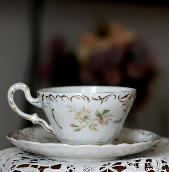 Carl tielsch fine porcelain, beautiful Art Nouveau tea set, 1875-1900, with a small flaw