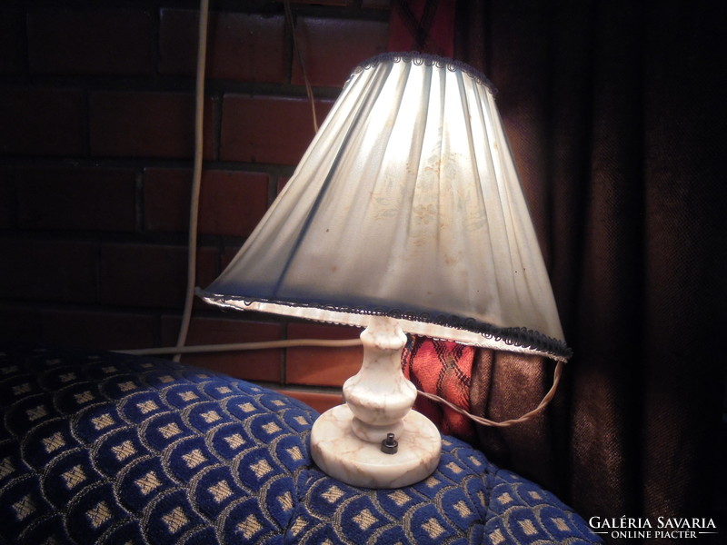 Old table lamp with marble base, bedside lamp