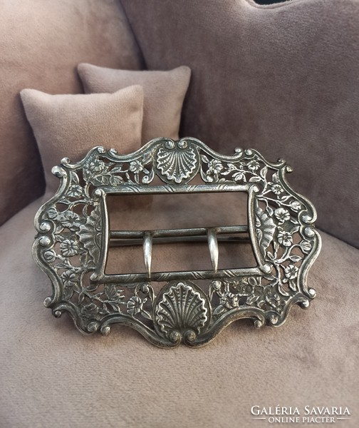 Antique silver belt buckle