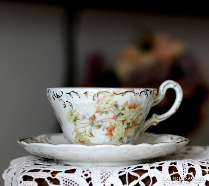 Carl tielsch fine porcelain, beautiful Art Nouveau tea set, 1875-1900, with a small flaw