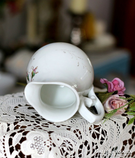 Antik porcelán, kézzel festett kiöntő, bájos, romantikus rózsákkal