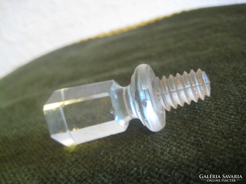 Glass, polished, threaded plug, size 5.5 x 2.3 cm, the thread is conical, the beginning is 8 mm, the base is 10 mm