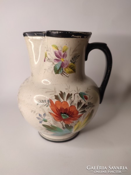 Antique rare Zsolnay small marked hand painted jug with Debreczen inscription