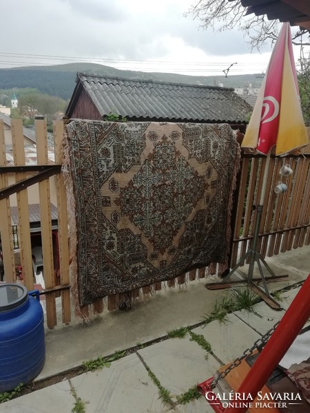 Antique large size silk needlework tablecloth 1