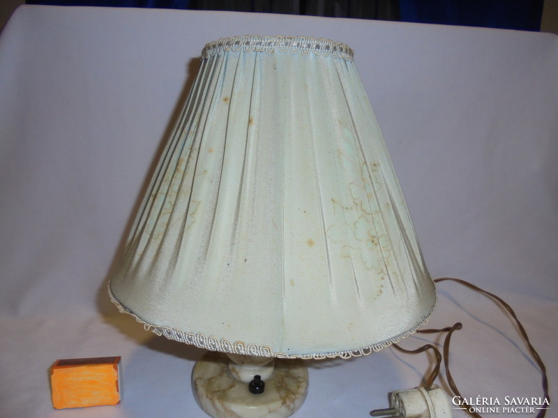 Old table lamp with marble base, bedside lamp