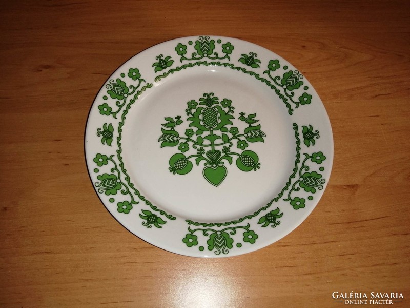 Alföld porcelain wall plate with green pattern, dia. 19.5 Cm (3p-1)