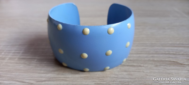 Retro metal blue polka dot bracelet