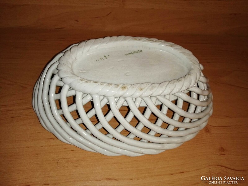 Városlőd openwork braided hand-painted oval bowl 16*22 cm (6p)