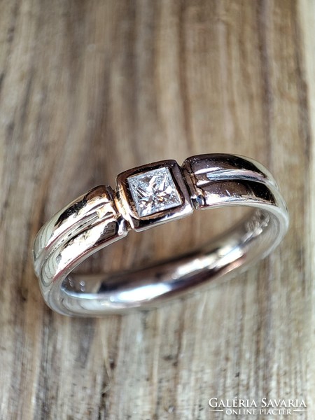 Unique 950 platinum ring princess cut diamond lüth bizzu