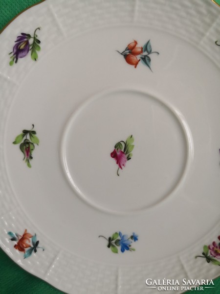 Herend floral small plate, cup base, mf (mille fleurs) pattern