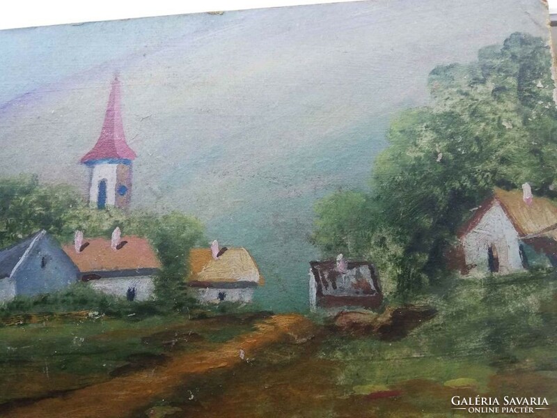 Landscape painting at the end of the village