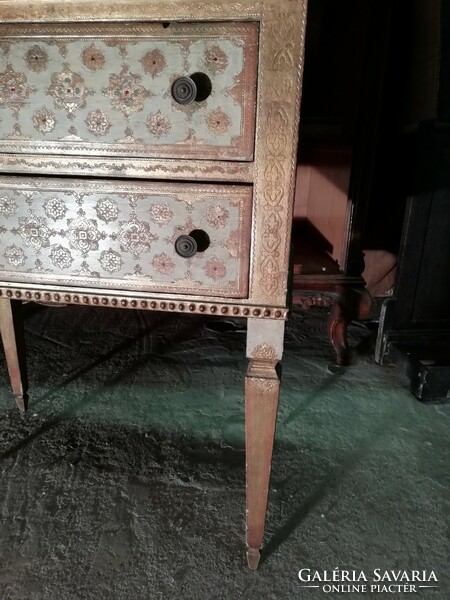 Antique Italian bedside table, small chest of drawers