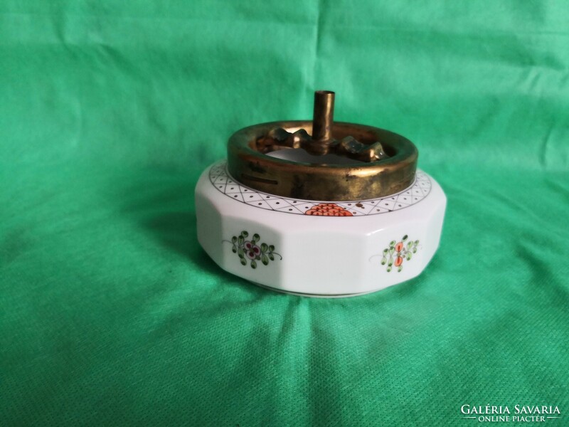 Herend colored waldstein (wmc) ashtray with article collection, with copper appliqué, jubilee edition