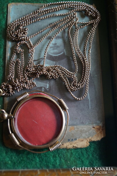 Copper - photo holder - chain - pendant - jewelry - jewelry.