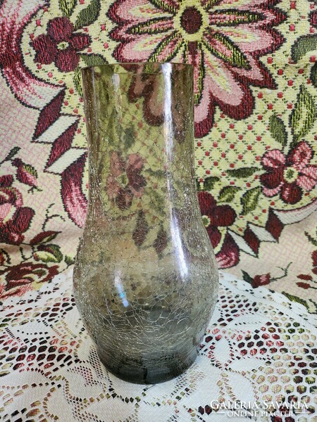 Karcagi Fátyolüveg Füst Színű Váza
