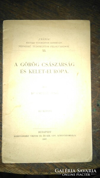 Jenő Csuday the Greek Empire and Eastern Europe 1907 urania popular scientific lectures 53 notes
