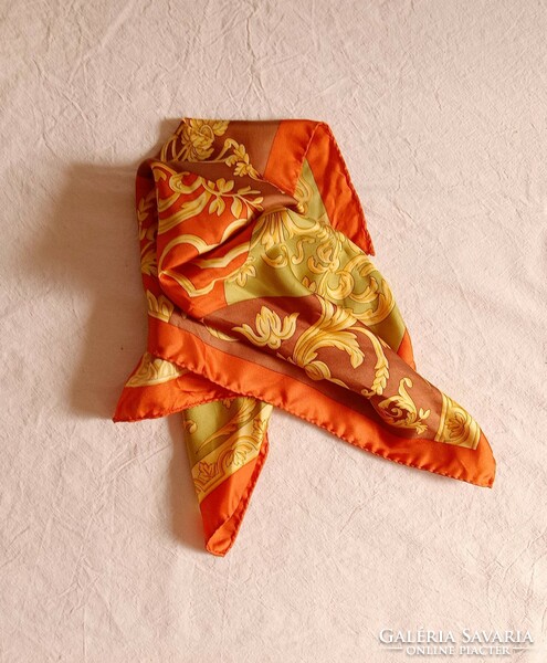 Vintage lj silk scarf, 100% silk, seta