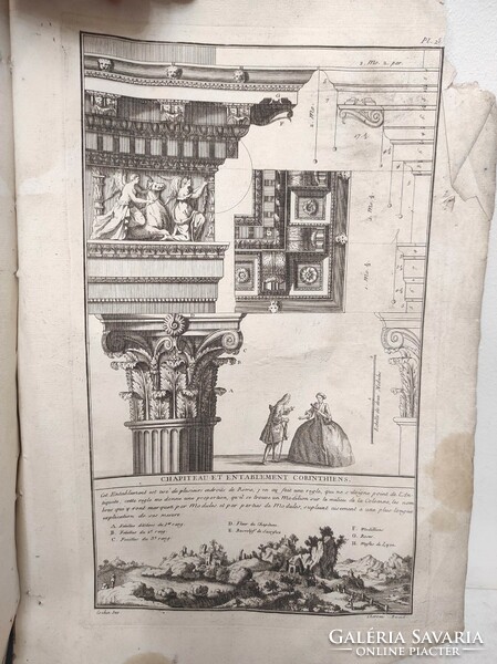 Antique book architecture 1757-1761 year 5 basic rules of architecture French bad condition 7285