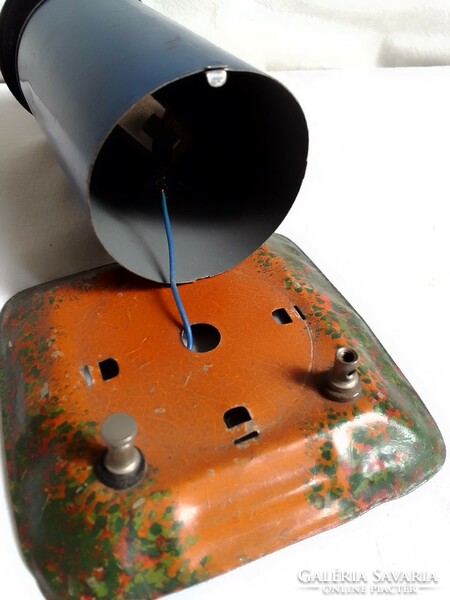 Antik régi kék Bing vasúti jelző csengő 0-ás vonat modellhez terepasztal kiegészítő lemezjáték