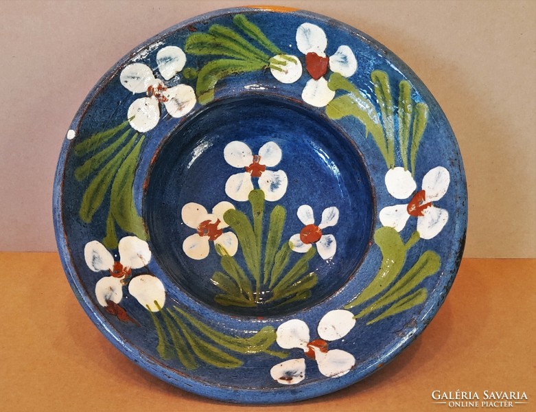 Antique Transylvanian folk ceramic wall plate