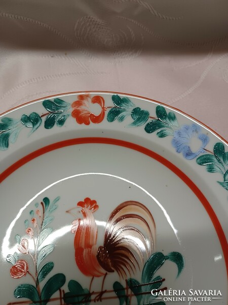 Retro hand-painted rooster wall plate