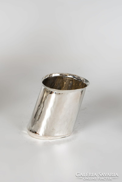 Silver hand hammered vase/holder