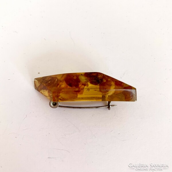 Vintage amber brooch, beautiful old pin, nice vintage brooch from the 1970s