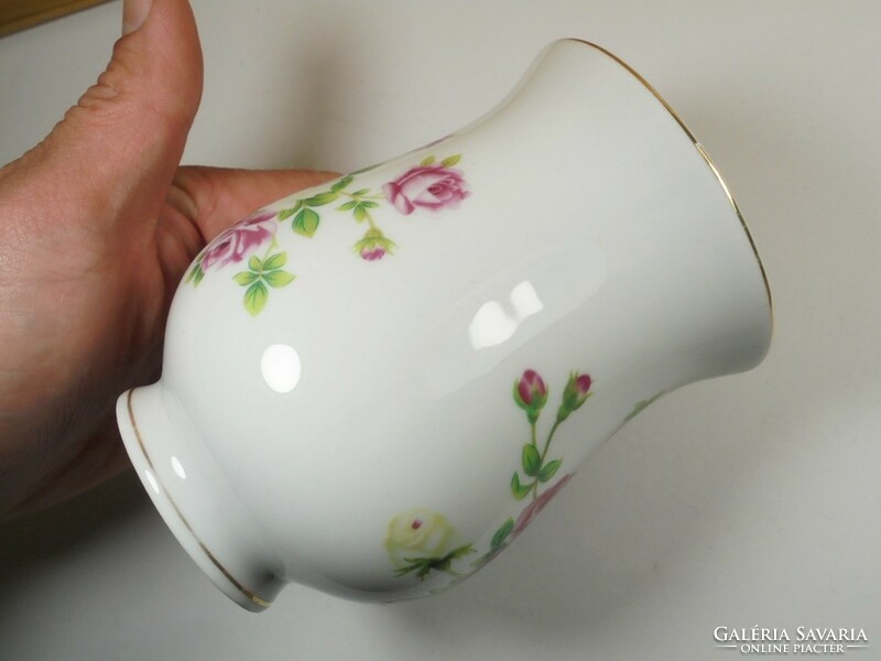 Retro old porcelain mug flower, rose pattern