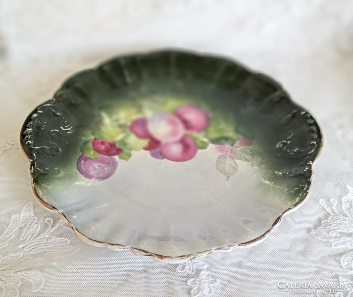 Antique earthenware plum bowl 27cm