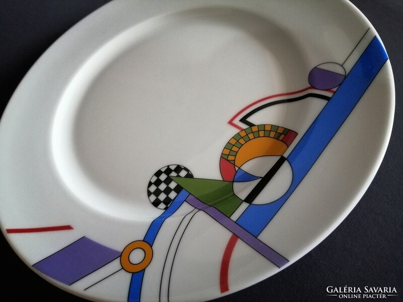 Nagyon ritka posztmodern/konstruktivista dizájn-tányér,Kahla 1990-as évek Németország