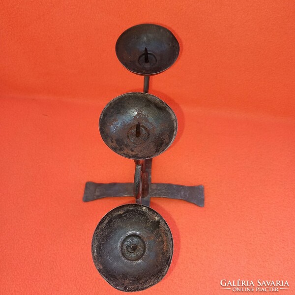 3-branched, iron, table candle holder. Decoration.