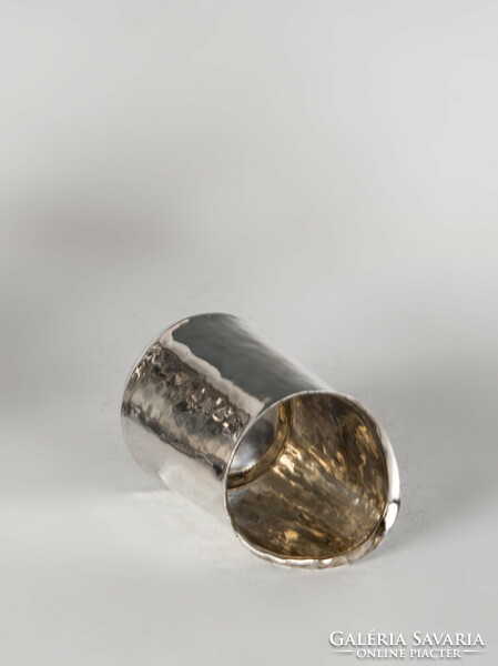 Silver hand hammered vase/holder