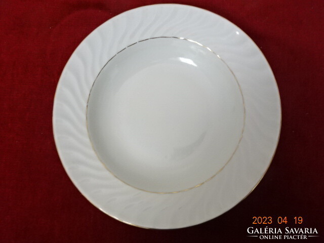 Bulgarian porcelain deep plate, diameter 23 cm, six pieces in one. Jokai.