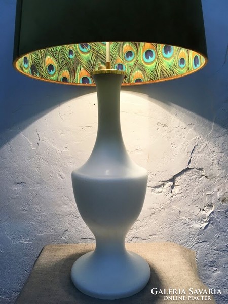 Mid-century modern milk glass lamp, design with shade, 1960's - 51077