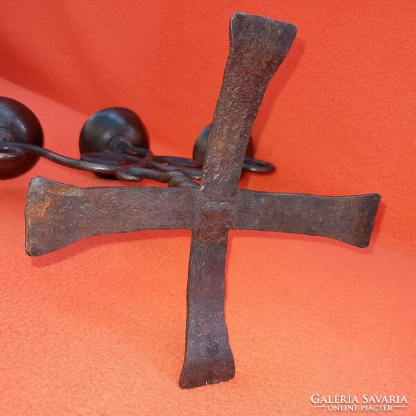 3-branched, iron, table candle holder. Decoration.