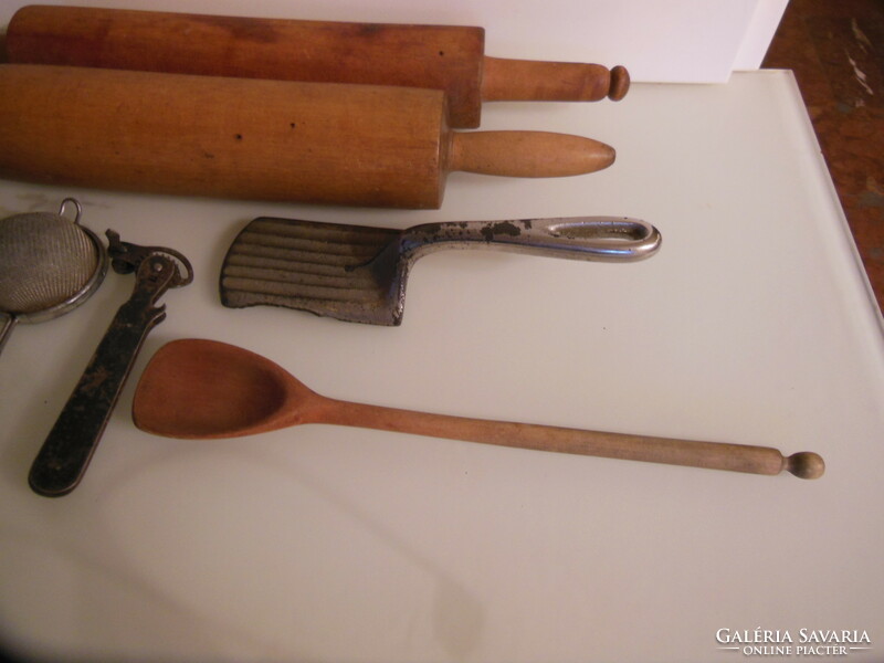 Pastry tools - 8 pieces! - 2 rolling pins - 50 - 48 cm - old - Austrian - good condition