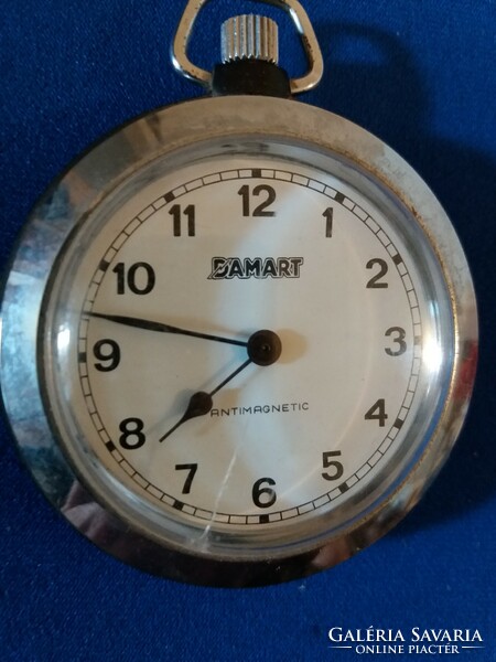Old damart anti-magnetic men's mechanical pocket watch works according to the pictures